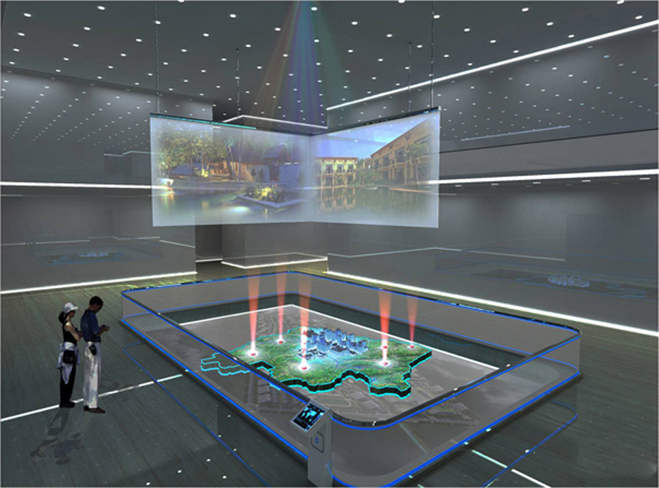 旅游景區數字沙盤插圖